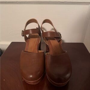 b.o.c. Brown Leather Mules
